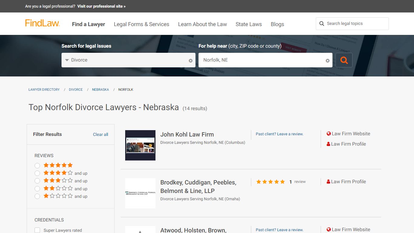 Best Norfolk Divorce Lawyers & Law Firms - Nebraska | FindLaw